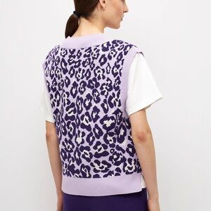 Purple Leopard Print Sleeveless Top